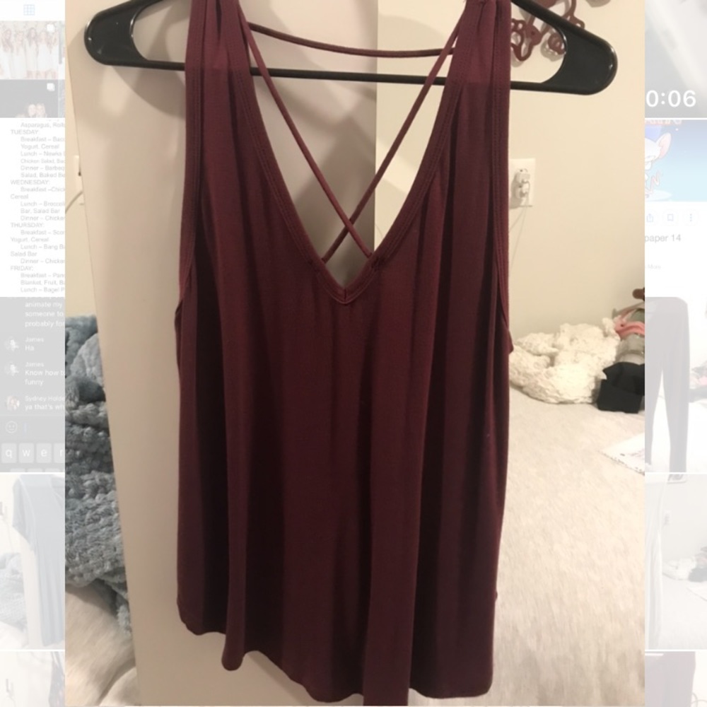 Forever 21 maroon/wine dressy tank top